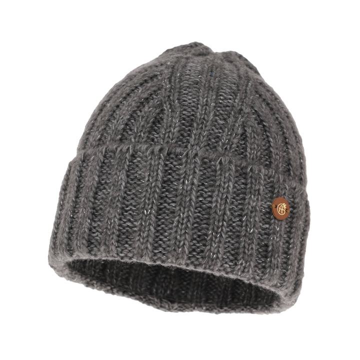 Bonnet d'hiver femme, gris foncé, avec laine mérinos, Pamira