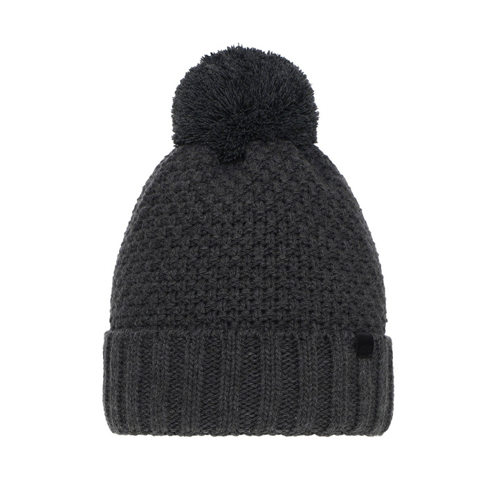 Bonnet d'hiver garçon, gris, avec pompon, Polins