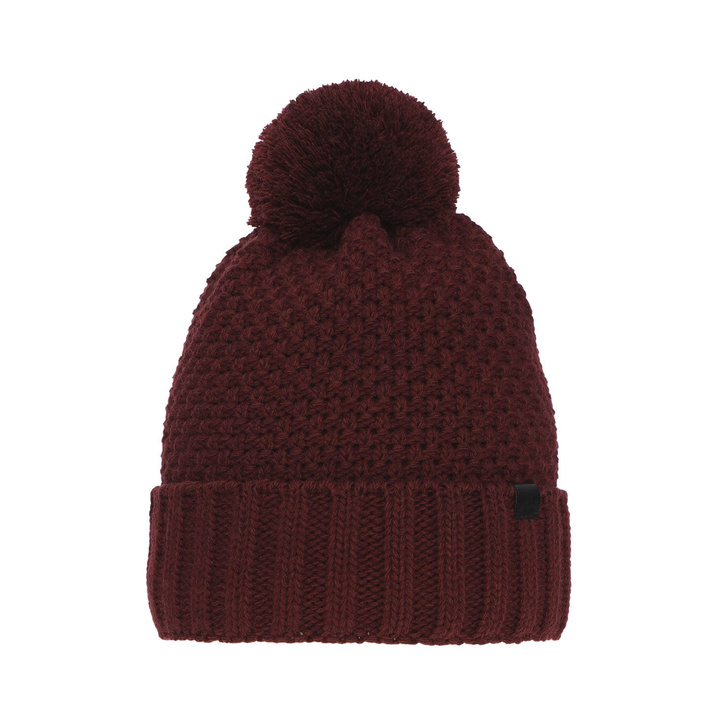 Bonnet d'hiver garçon, bordeau, avec pompon, Polins