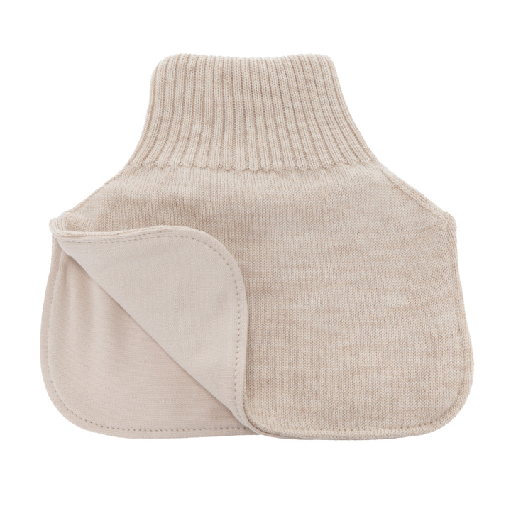 Tour de cou d'hiver garçon, 100% laine mérinos, doublé de coton, beige, Tiket