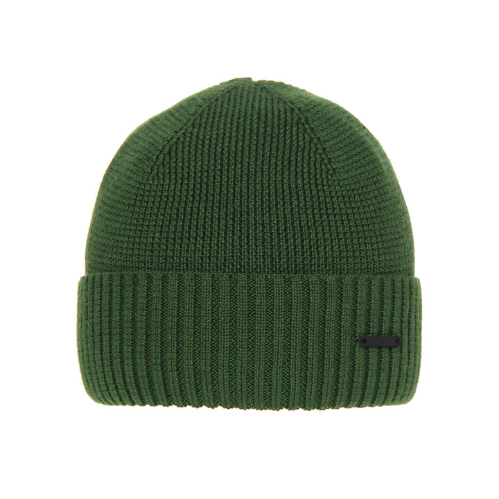 Bonnet d'hiver homme, hiver, vert, avec laine mérinos, Henk