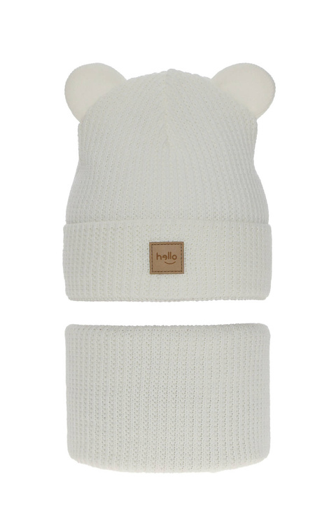 Ensemble d'hiver fille: bonnet et snood, blanc, Harper