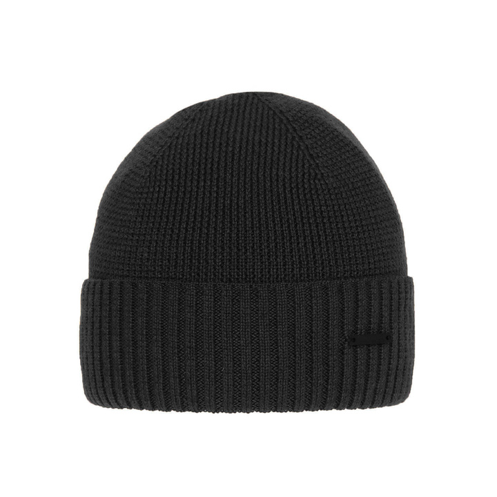 Bonnet d'hiver homme, gris, avec laine mérinos, Henk