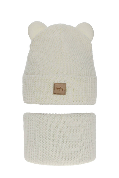 Ensemble d'hiver fille: bonnet et snood, crème, Harper