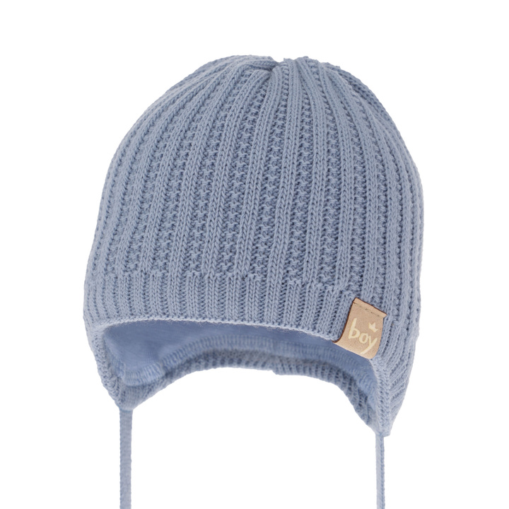 Bonnet automne/printemps garçon, bleu, avec liens, Chico