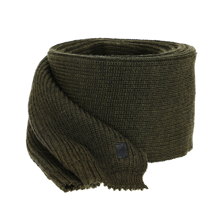 Écharpe d'hiver homme, kaki, avec laine mérinos Algor