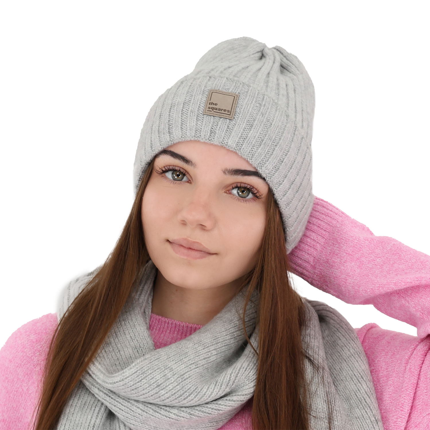 Bonnet d'hiver femme, blanche, avec laine mérinos, Benedetta