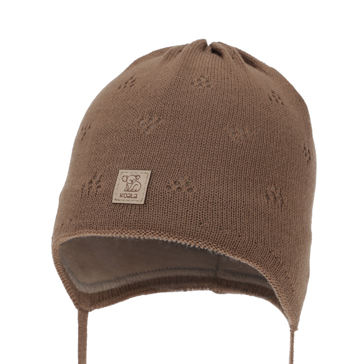 Bonnet automne/printemps garçon, avec liens, marron, Slate