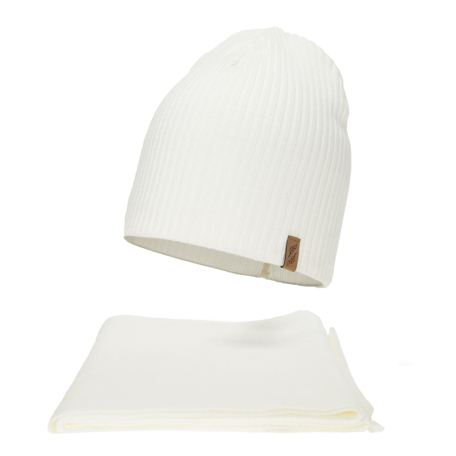 Ensemble d'hiver femme: bonnet et écharpe, crème, Fena