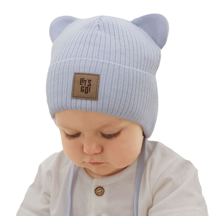 Bonnet à oreilles d'automne, de printemps pour garçon, bleu clair Dewin