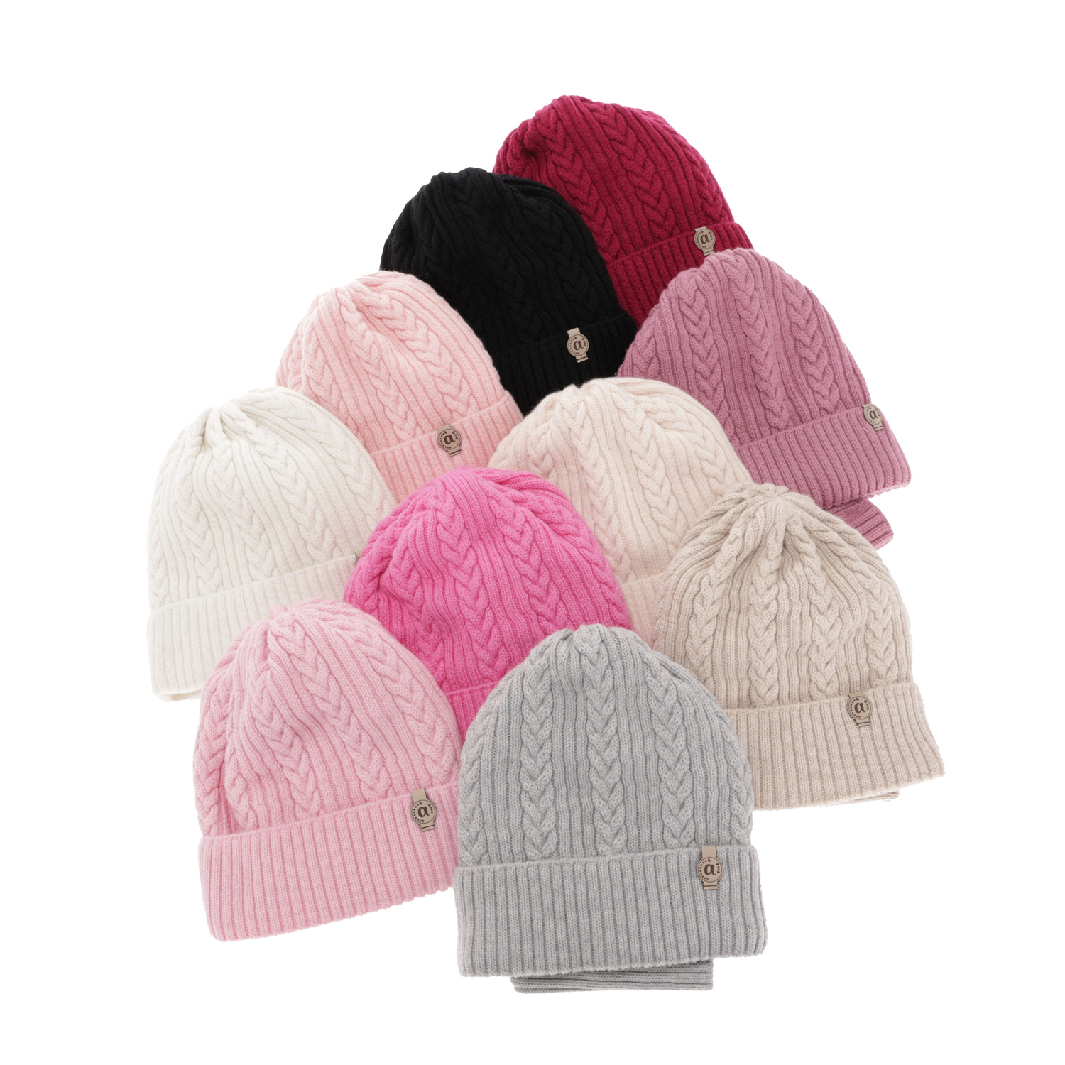 Ensemble d'hiver fille: bonnet et snood, rose, avec laine mérinos, Jenny