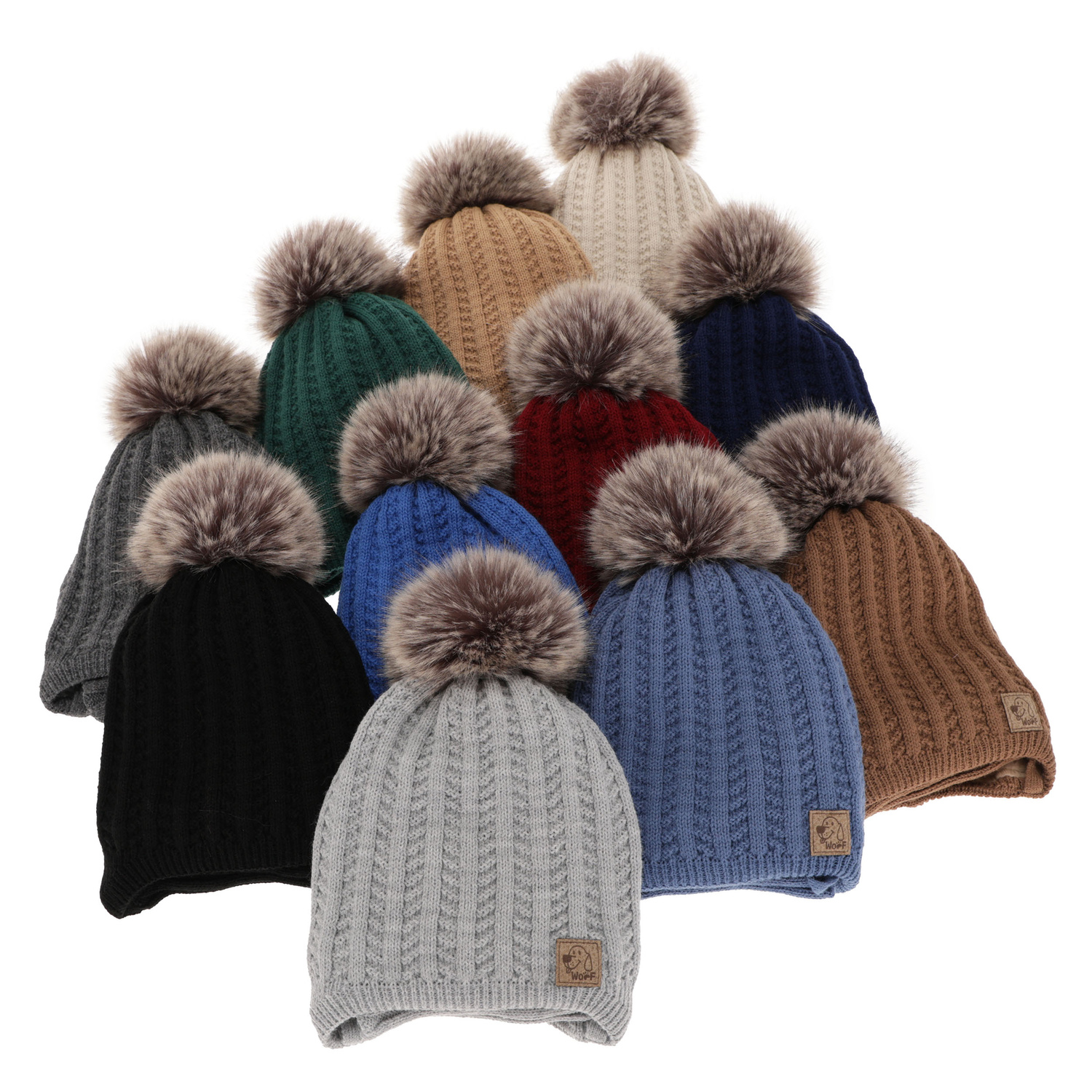 Ensemble d'hiver garçon: bonnet et snood, bleu marine, avec pompon, Endo