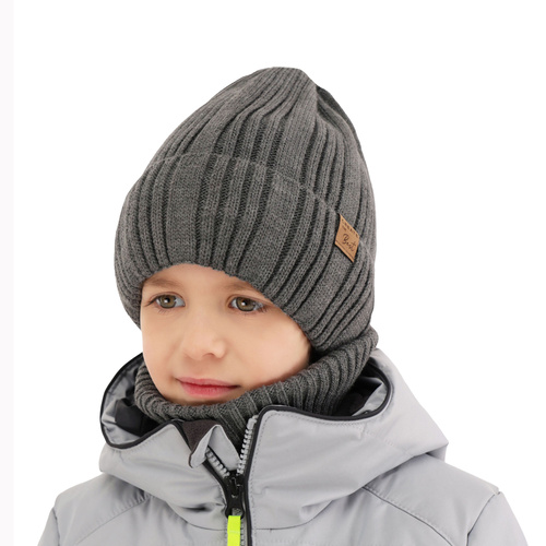 Ensemble d'hiver garçon: bonnet et snood, camel, Klaris