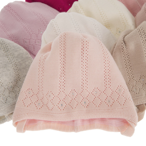 Bonnet automne/printemps fille, beige, avec liens, Antila