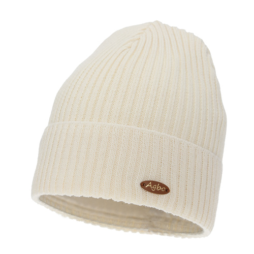 Bonnet d'hiver pour femme, crème, avec laine mérinos Shila