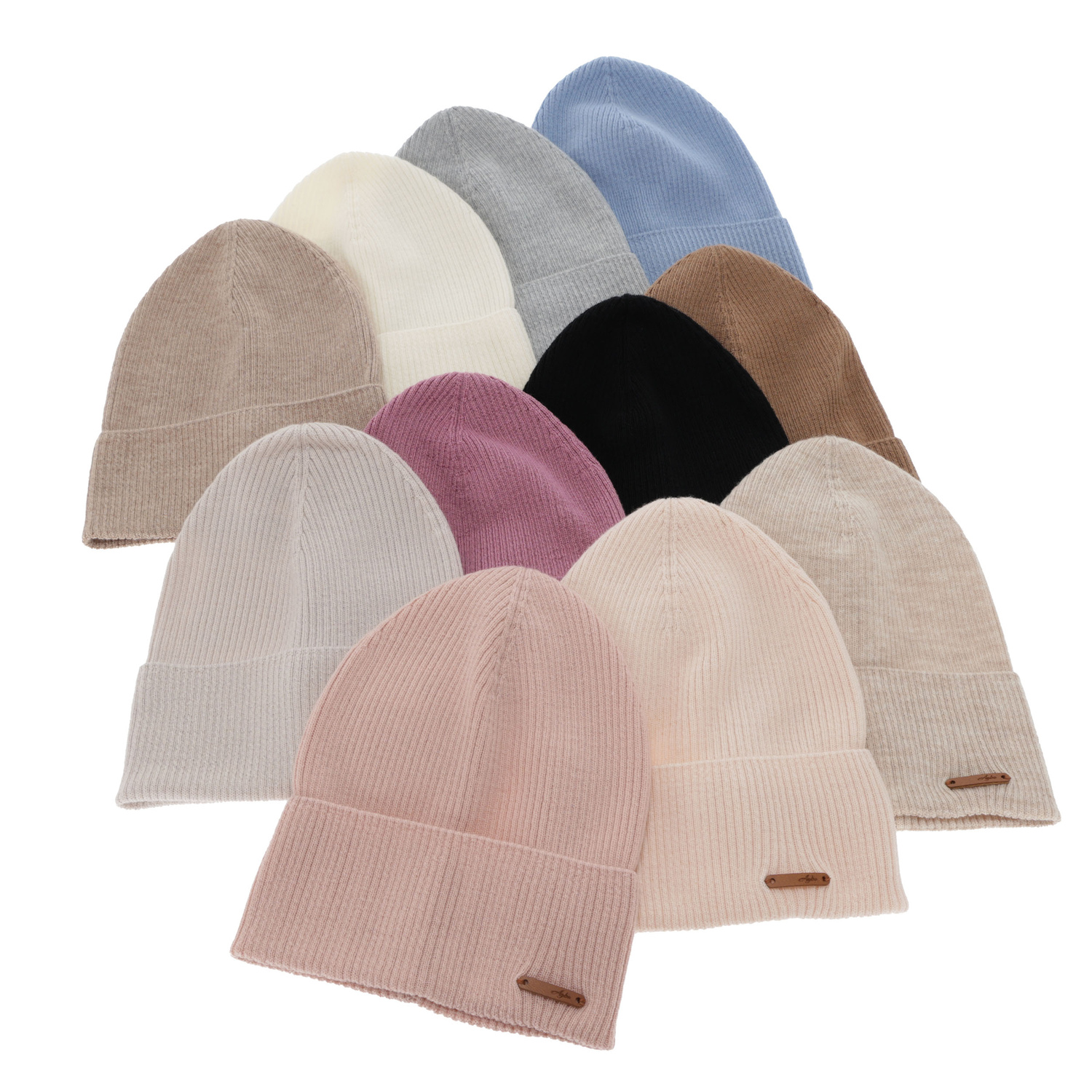 Bonnet automne/printemps femme, rose clair, 100% Laine Mérinos, Flerra