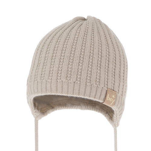 Bonnet automne/printemps garçon, beige, avec liens, Chico