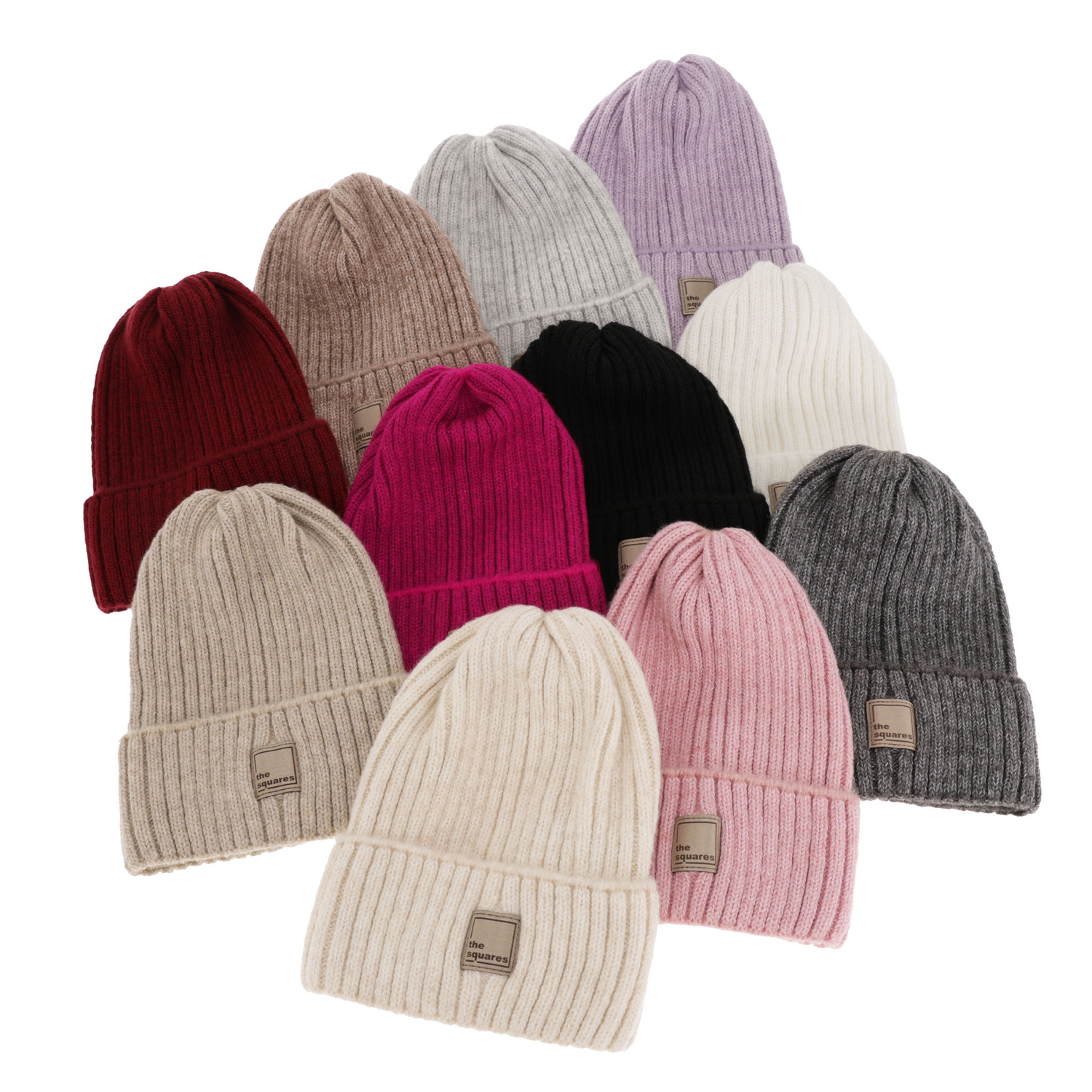 Bonnet d'hiver femme, rose, avec laine mérinos, Benedetta