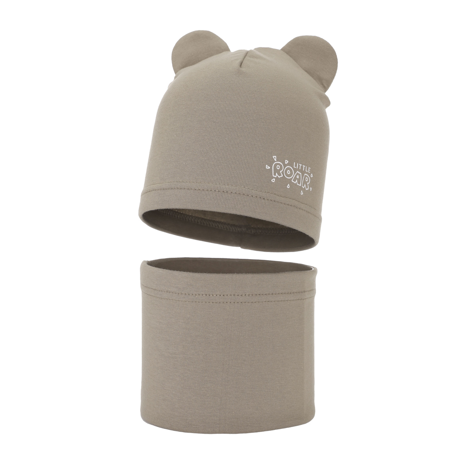 Ensemble automne/printemps garçon: bonnet et snood, ciemnobeżowy, Cymes