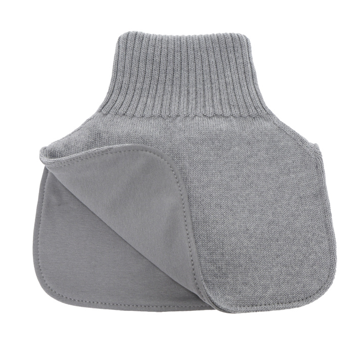 Tour de cou d'hiver garçon, 100% Laine Mérinos, doublé de coton, gris, Tiket