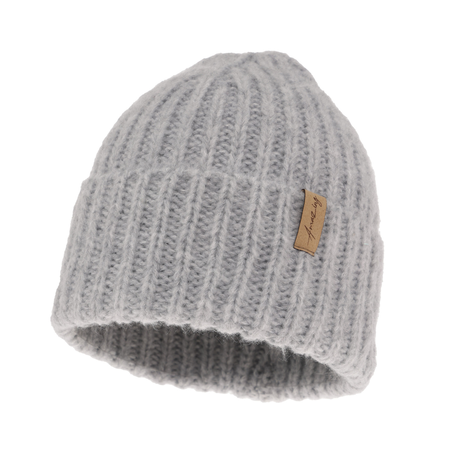 Bonnet d'hiver femme, gris, avec laine mérinos, Caro