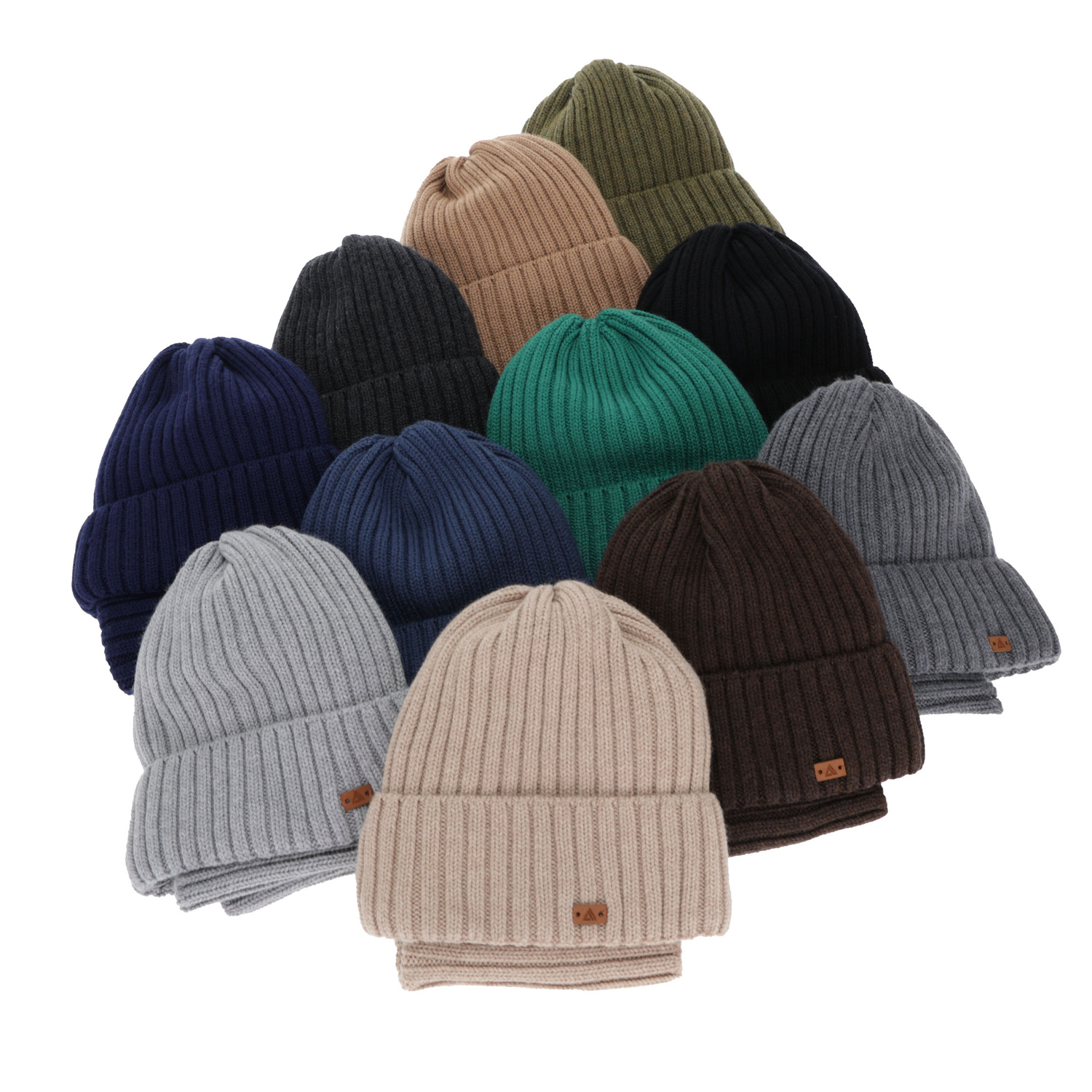 Ensemble d'hiver garçon: bonnet et snood, gris clair, 100% laine mérinos, Umberto