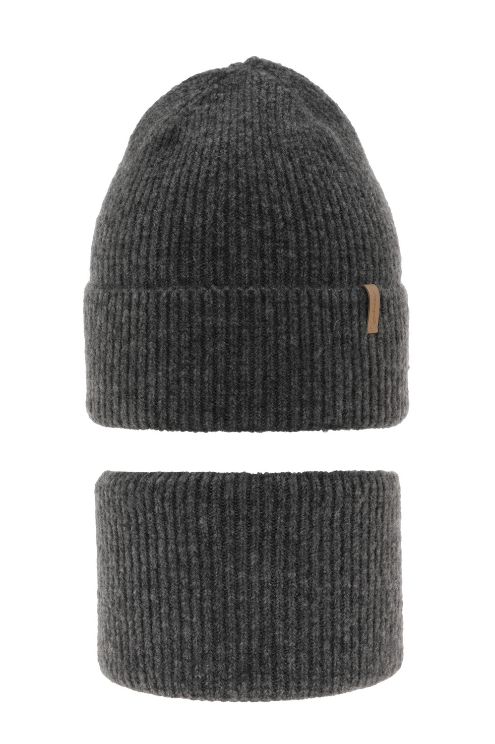 Ensemble d'hiver fille: bonnet et snood, gris, Edila