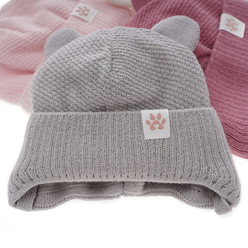 Bonnet d'hiver fille, rose, avec liens, Lala