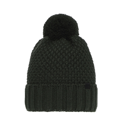 Bonnet d'hiver garçon, khaki, avec pompon, Polins