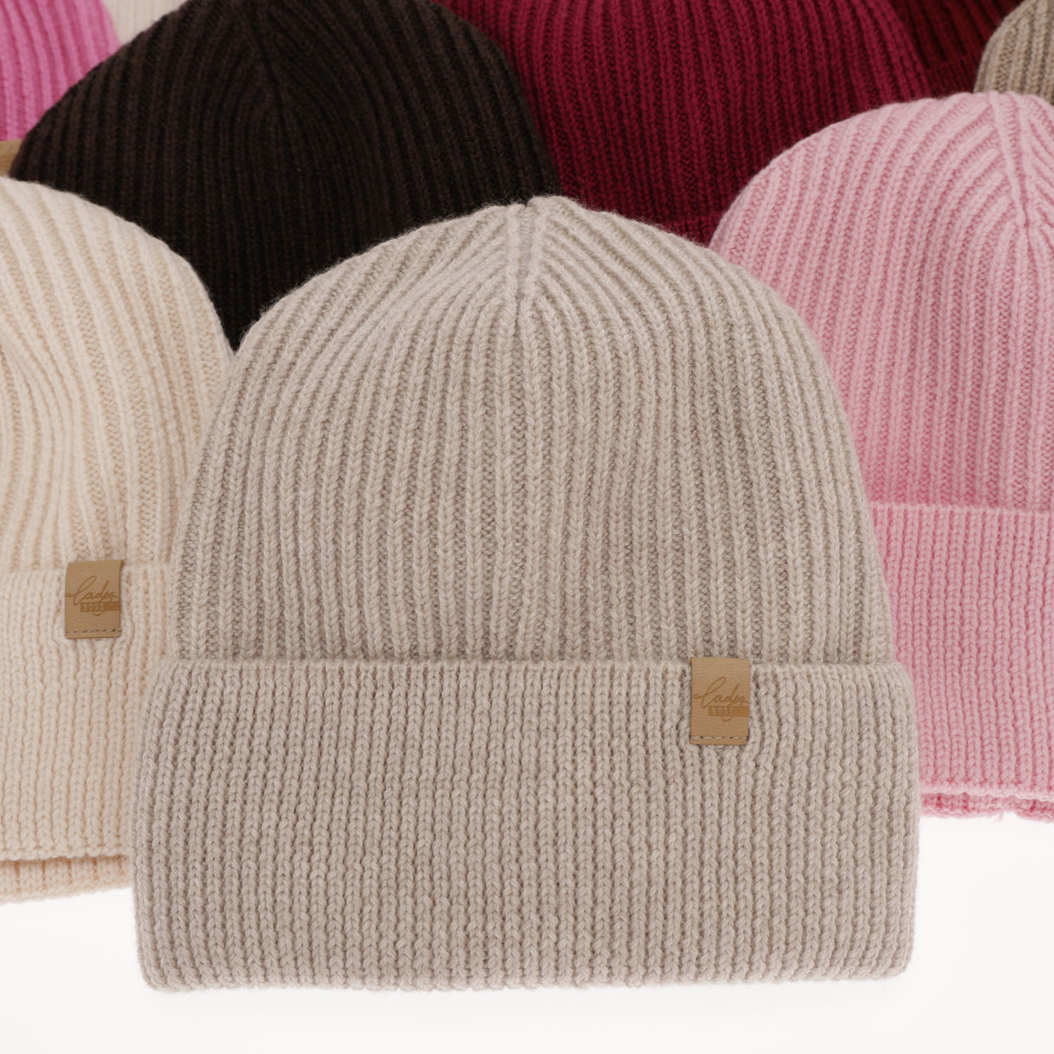 Bonnet d'hiver femme, camel, 100% Laine Mérinos, Isla