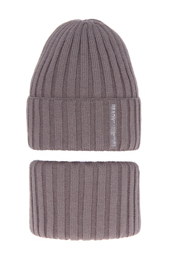 Ensemble d'hiver garçon: bonnet et snood, beige, Livido