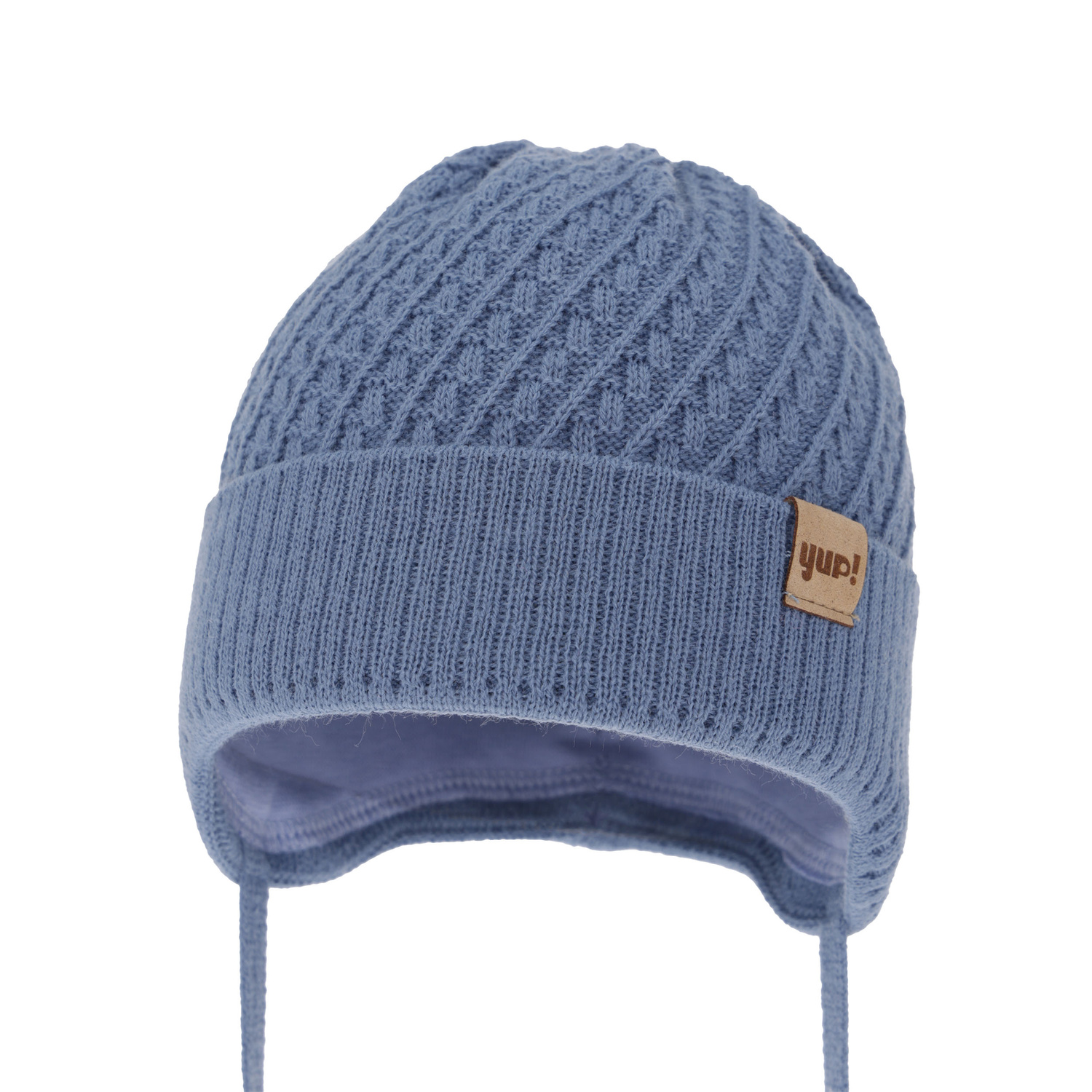 Bonnet automne/printemps garçon, bleu, avec liens, David
