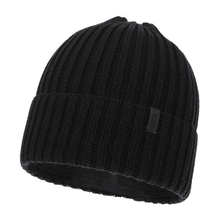 Bonnet d'hiver homme, noir, avec laine mérinos, Tyrol
