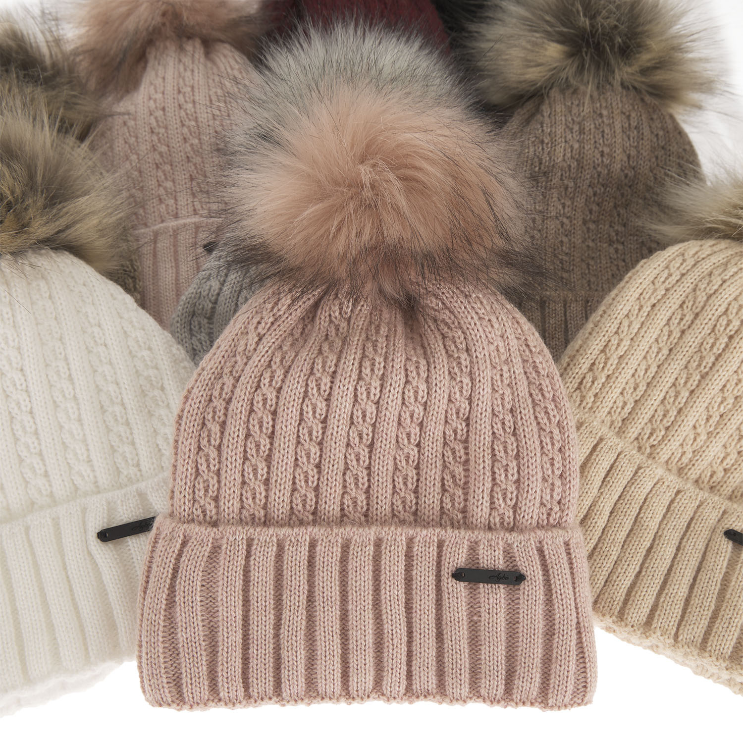 Bonnet d'hiver femme, bordé, avec pompon, Karizma