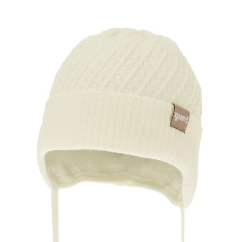 Bonnet automne/printemps fille, crème, avec liens, Dafia