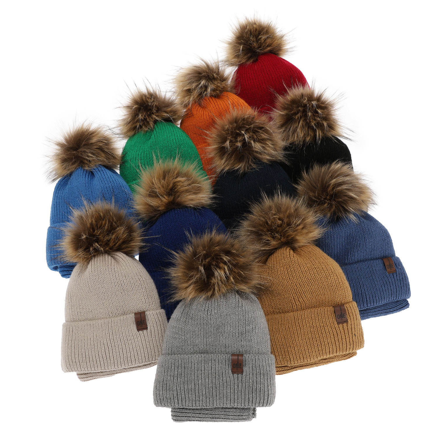 Ensemble d'hiver garçon: bonnet et snood, rouge, avec pompon, Modus