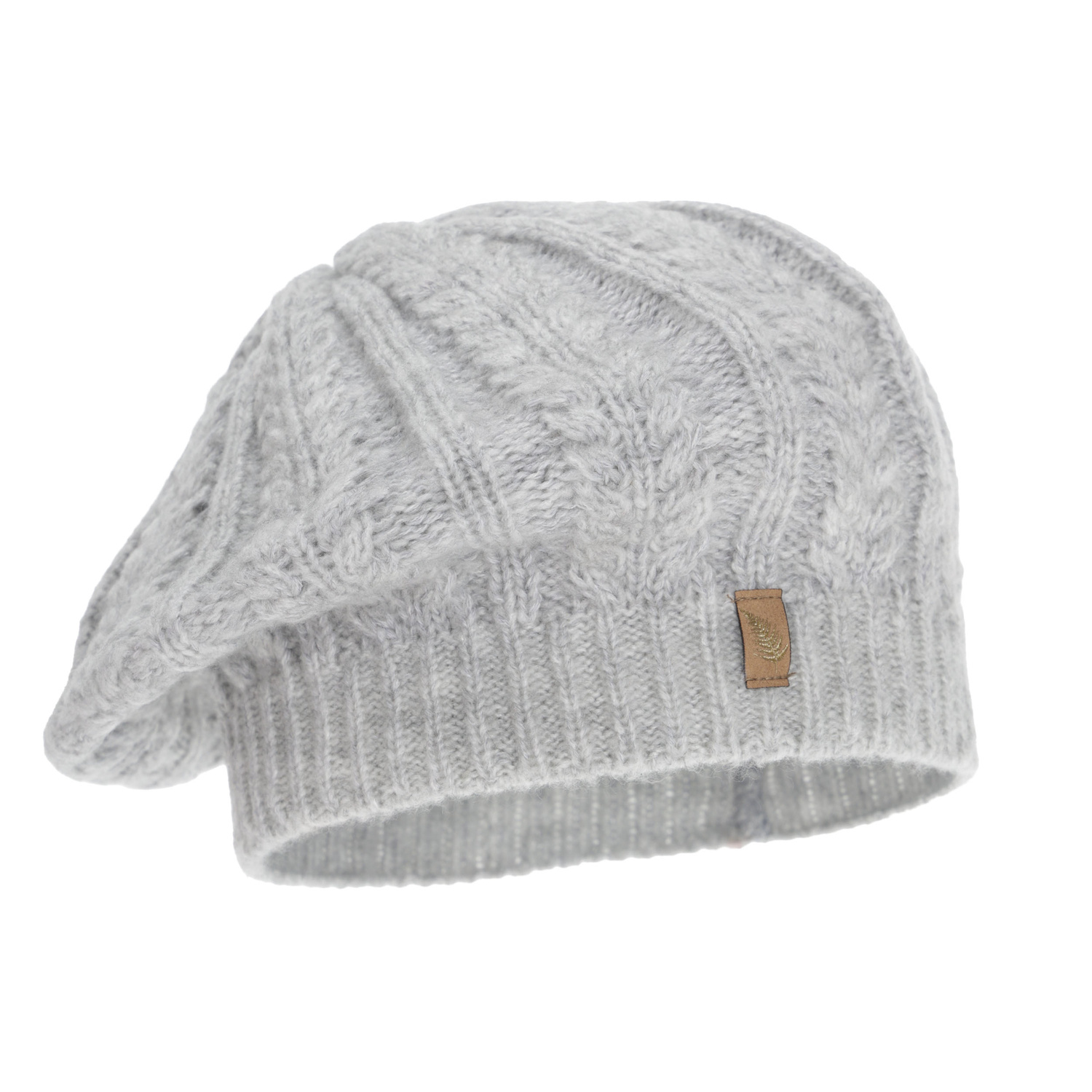Beret d'hiver femme, gris, avec laine mérinos, Senja