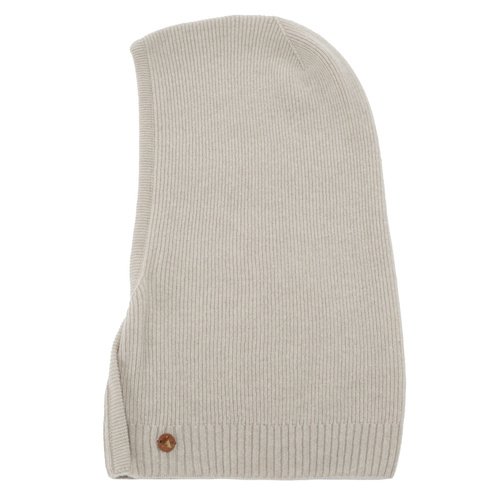 Cagoule automne, hiver, femme, beige, laine mérinos avec cachemire, Kiruna