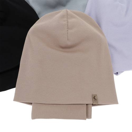 Ensemble automne/printemps fille: bonnet et snood, beige, en coton, Bravura