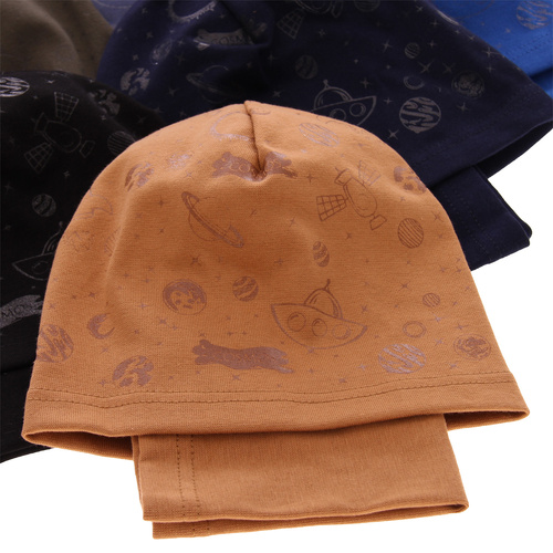 Ensemble automne/printemps garçon: bonnet et snood, bleu marine, coton, Kosmos