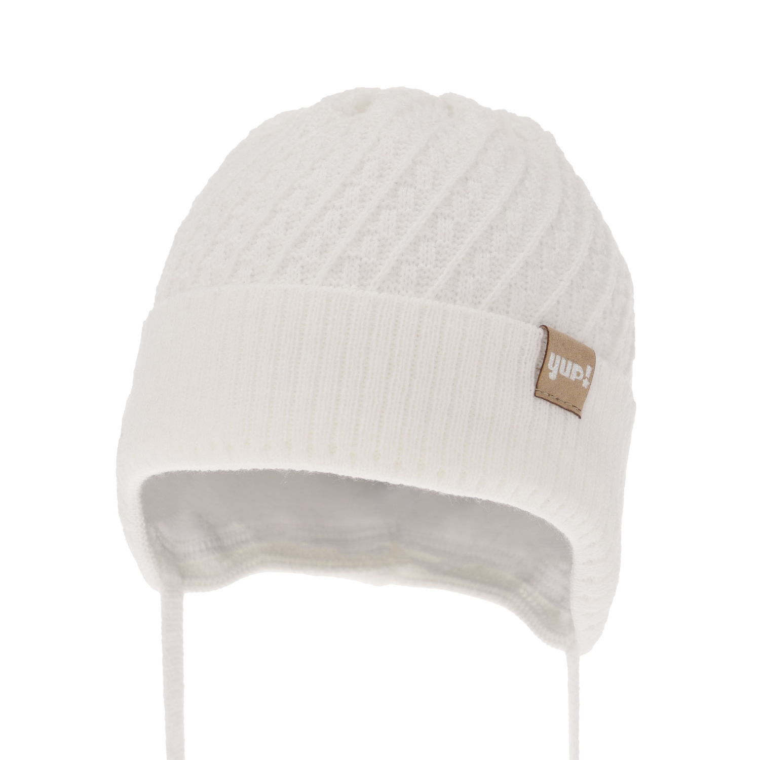 Bonnet automne/printemps fille, blanc, avec liens, Dafia