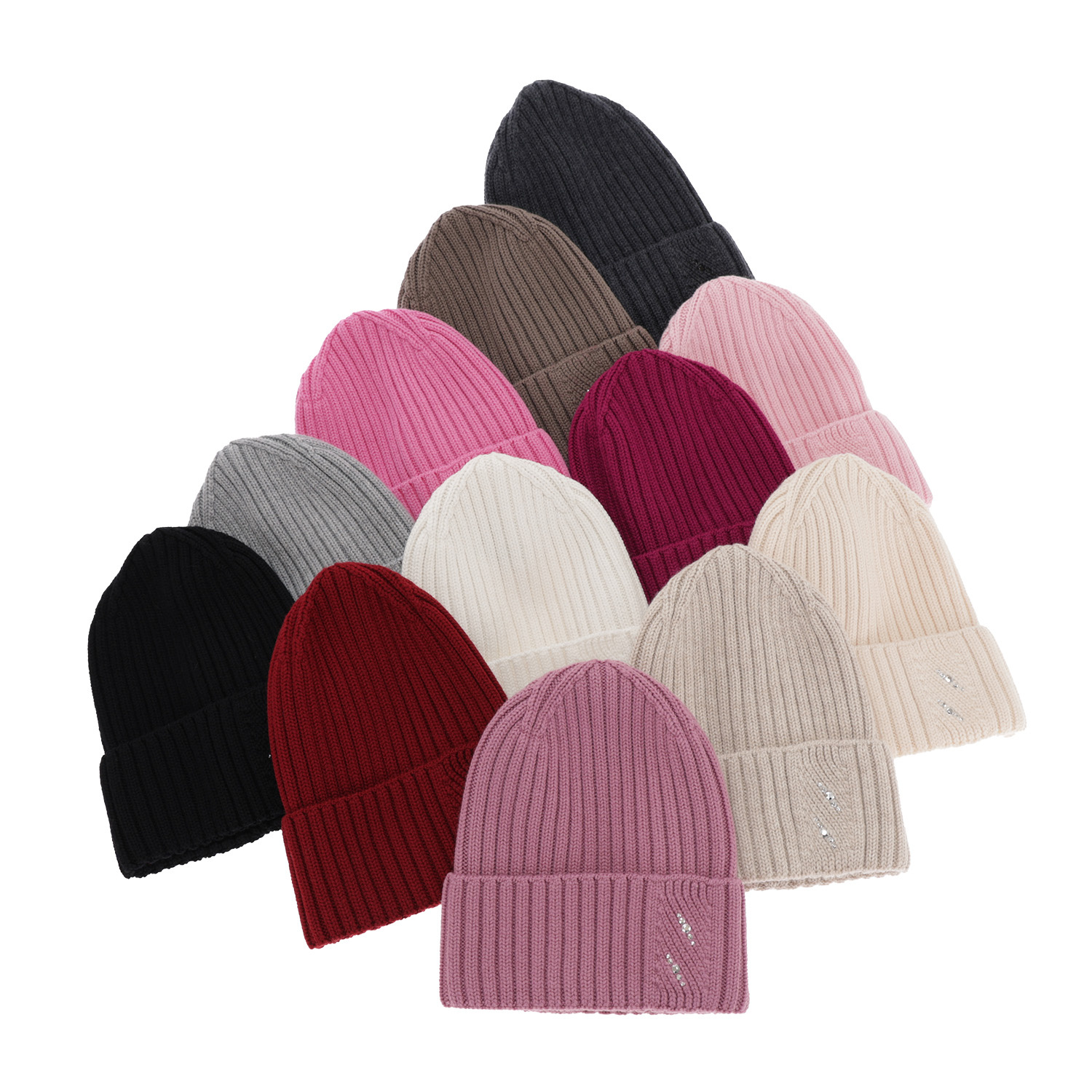 Bonnet d'hiver femme, rose, avec laine mérinos, Ariga