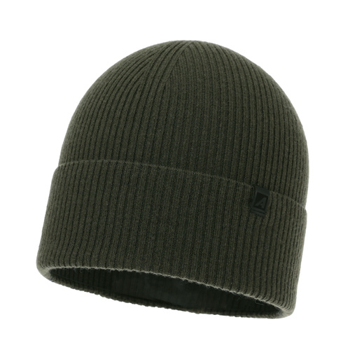 Bonnet d'hiver homme, khaki, avec laine mérinos et cachemire, Azuryt