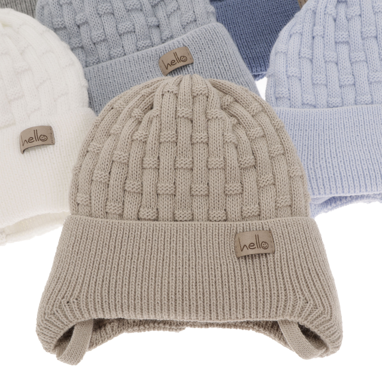 Bonnet automne/printemps garçon, beige, avec liens, Farad