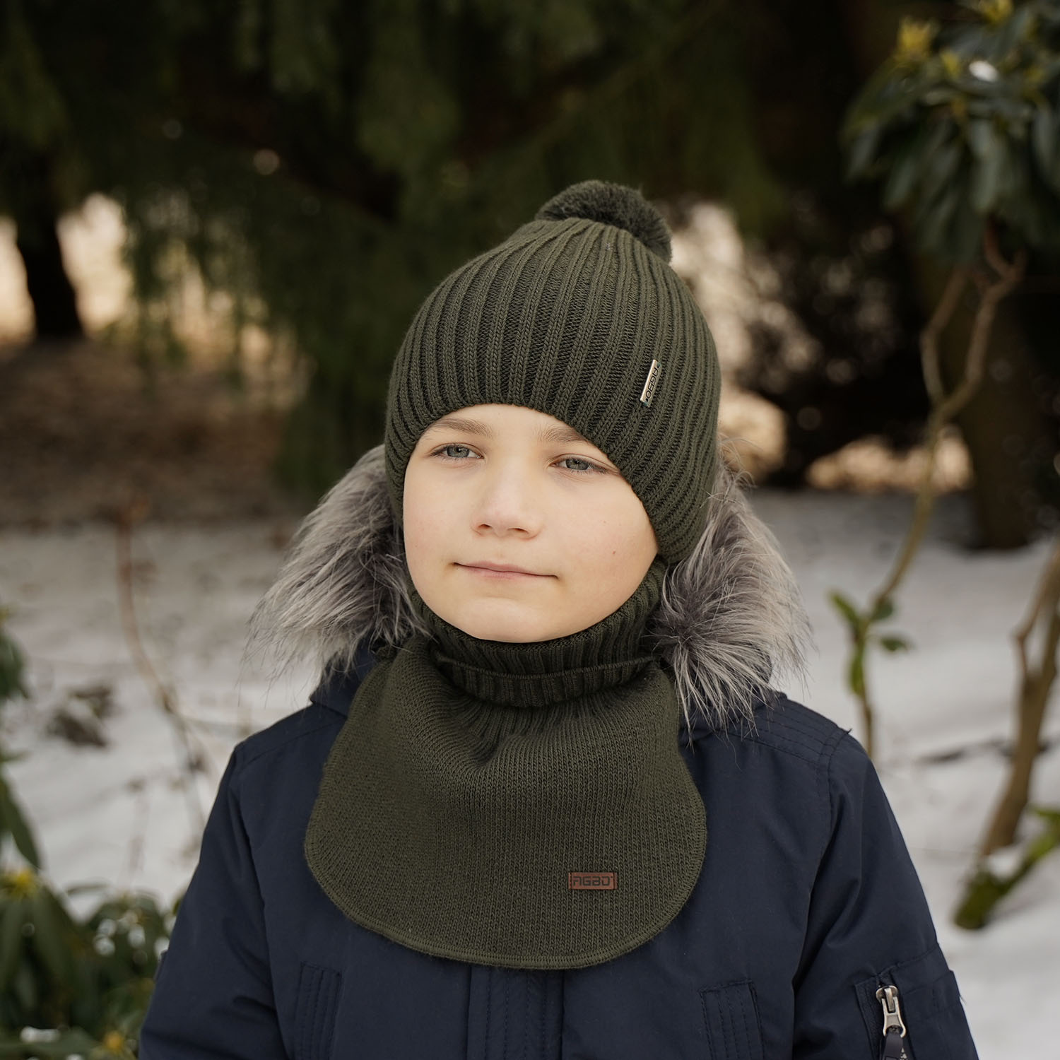 Snood d'hiver garçon, rouge, Gobi