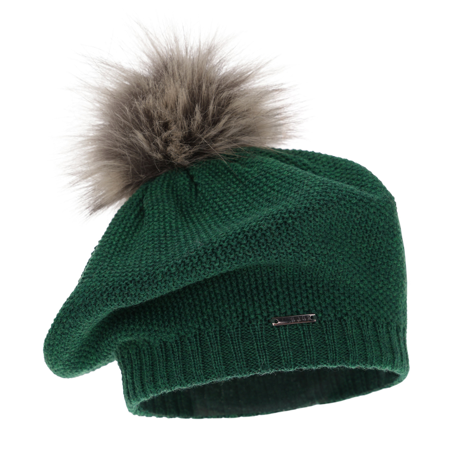 Beret d'hiver femme, vert, avec laine mérinos, Bonnie