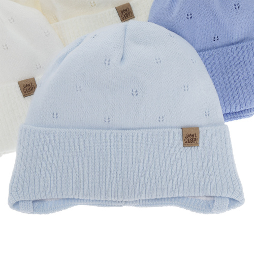Bonnet automne/printemps garçon, bleu, avec liens, Leif