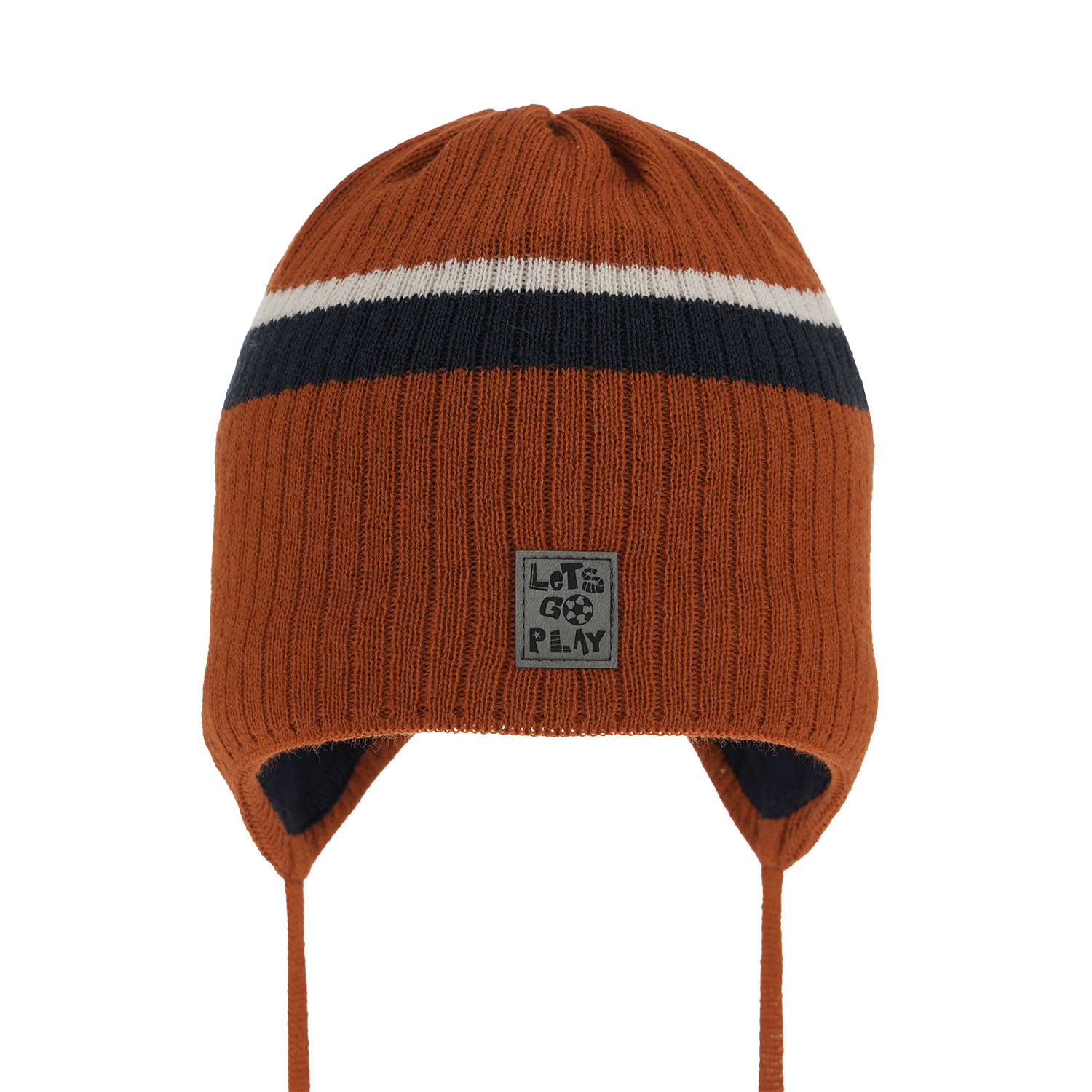 Bonnet automne/printemps garçon, orange, avec liens, Oliver