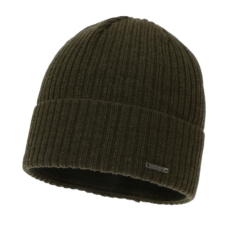 Bonnet d'hiver homme, khaki, avec laine mérinos, Baltor