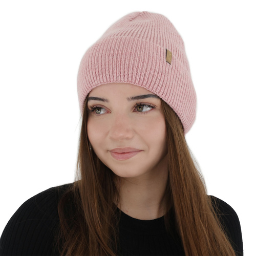 Bonnet d'hiver femme, rose, avec laine mérinos, Tahoe
